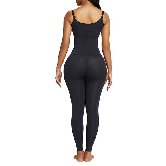 Tummy Control Open Bust Full Body Shaper Leggings Full Length Slimming Bodysuit - Picture 5 of 7